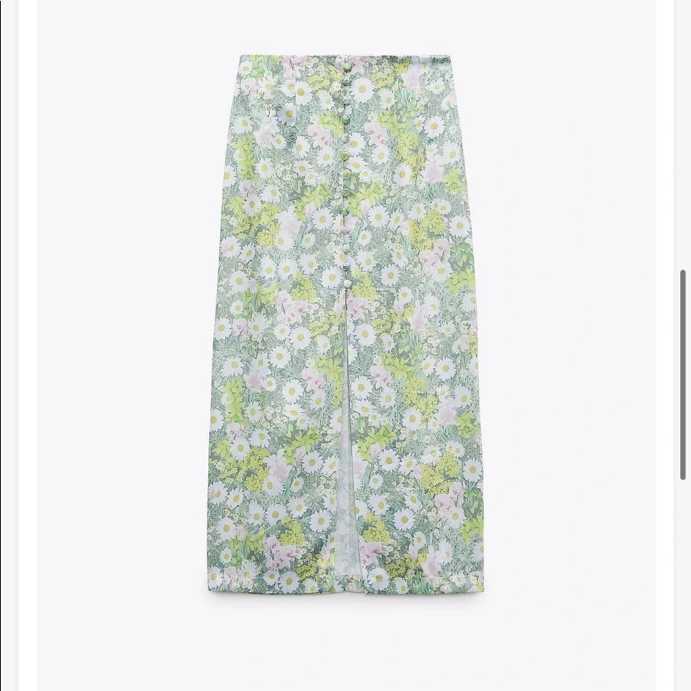 Zara Floral Button Down Midi Skirt - Picture 5 of 10